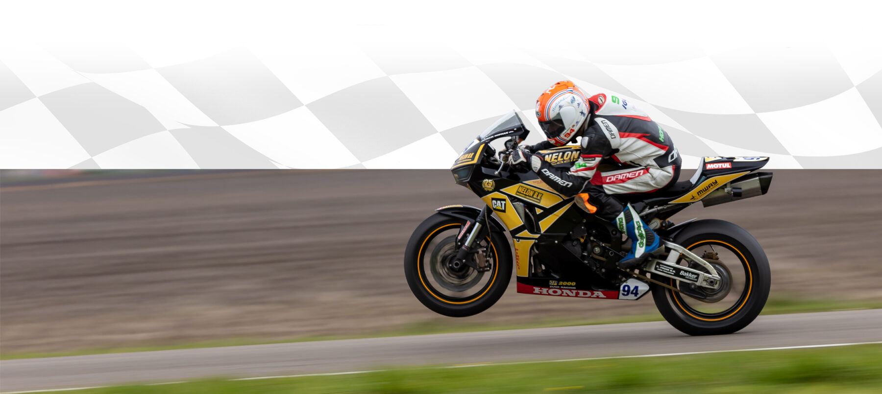 IRRC Road racing wheelie with Michael Hoffman from Nelon Racing at Hengelo